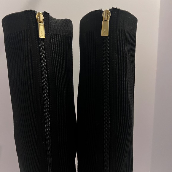 Kenneth Cole Reaction Black Suede Knit Knee High Riding Boots Womens Size - Picture 6 of 11